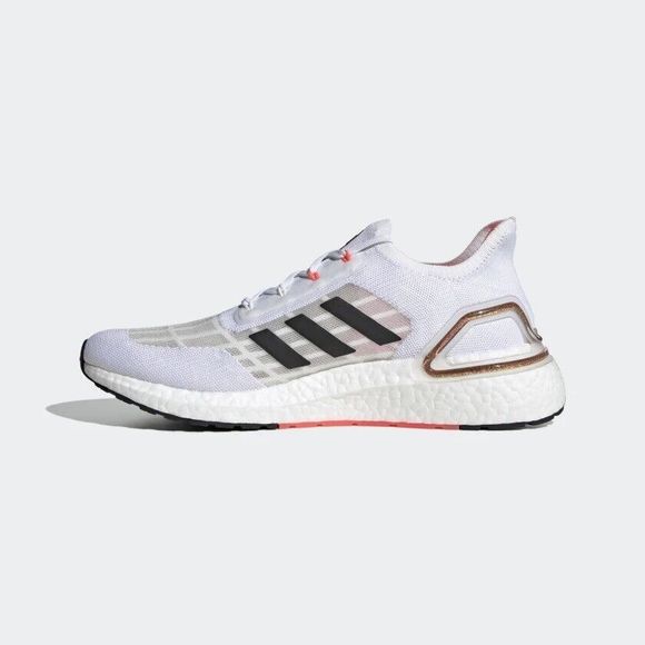 MEN\'S Adidas UltraBoost Summer.Rdy Running Shoes White Signal Pink FW9771